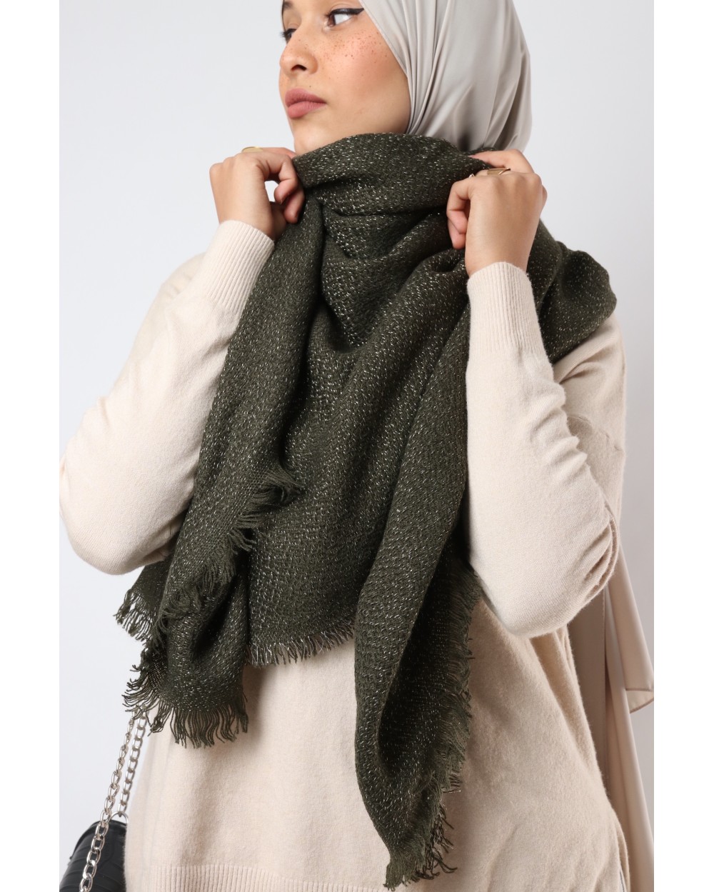 Maxi Echarpe Cosy avec filament métallisé