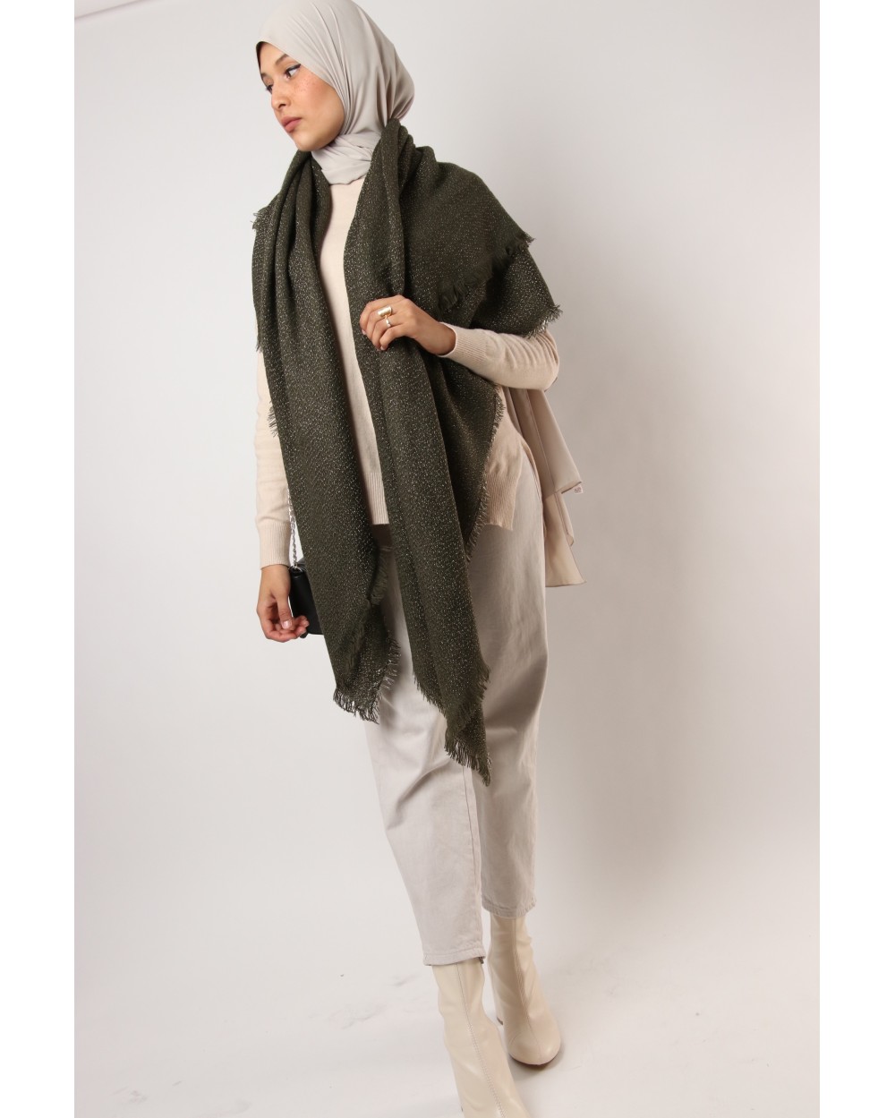 Maxi Cozy Scarf with metallic filament