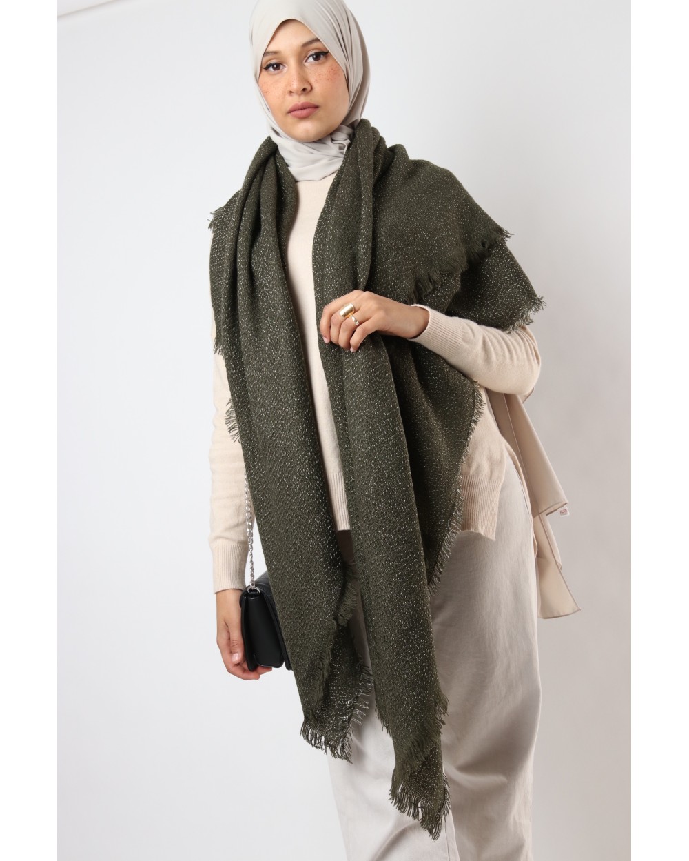 Maxi Cozy Scarf with metallic filament