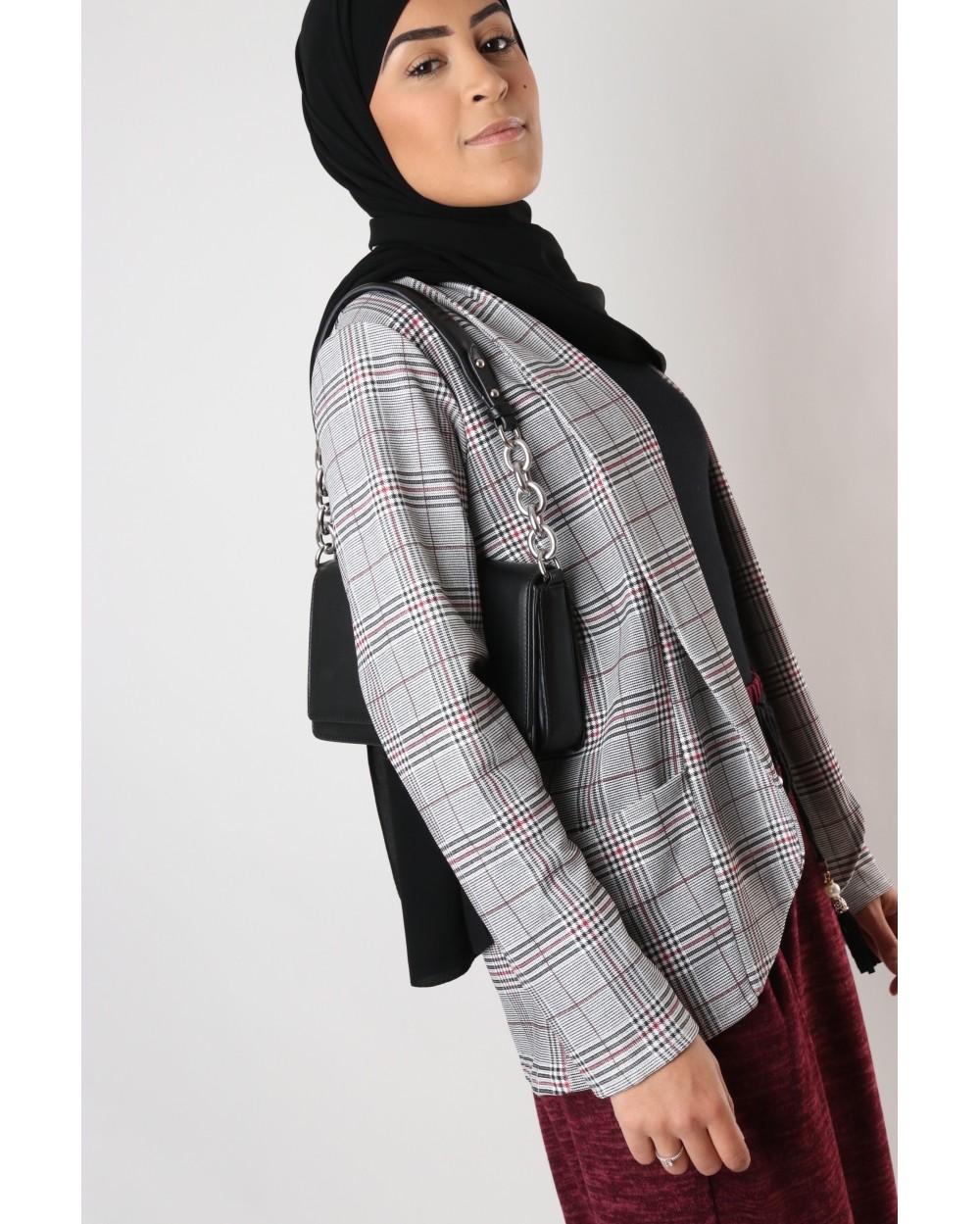 Checkered blazer jacket