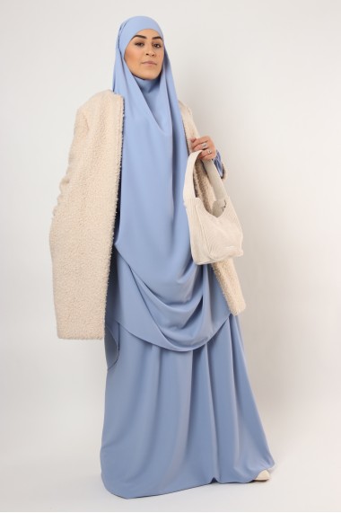 jilbab bleu ciel