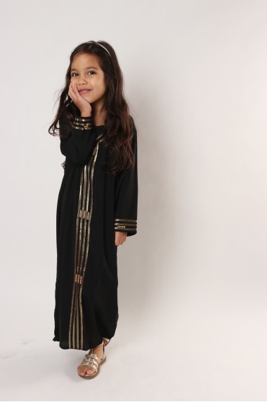 Abaya with golden ornament
