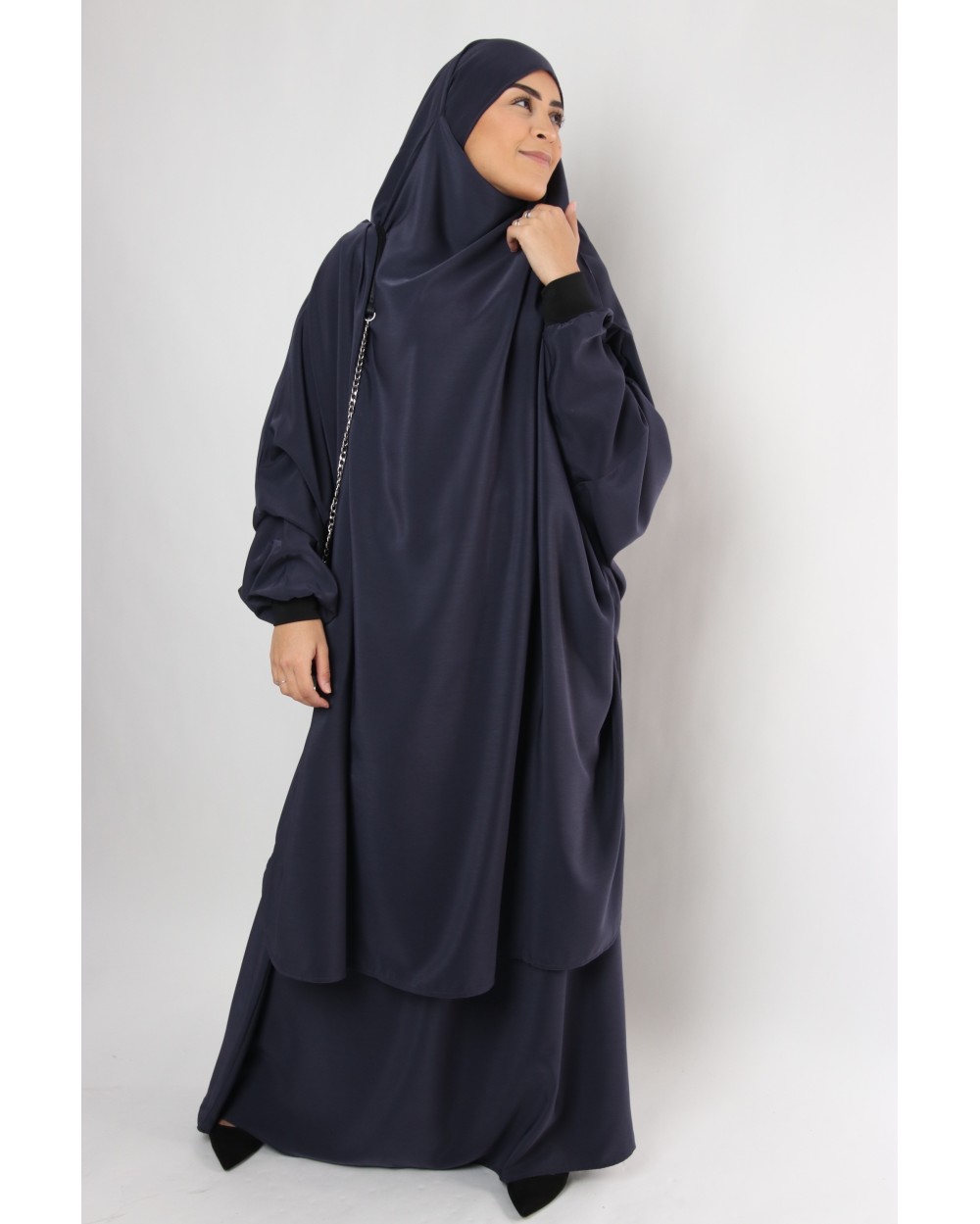 Jilbab jupe Al haya manchette lycra noir