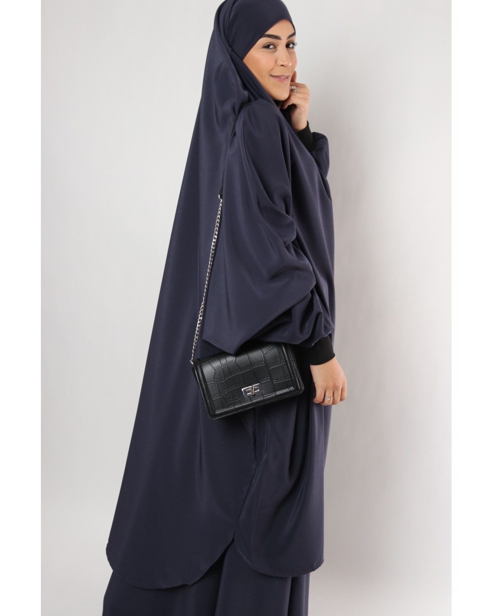 Jilbab jupe Al haya manchette lycra noir