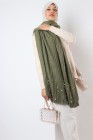 Maxi pleated scarf with pearls