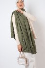 Maxi pleated scarf with pearls