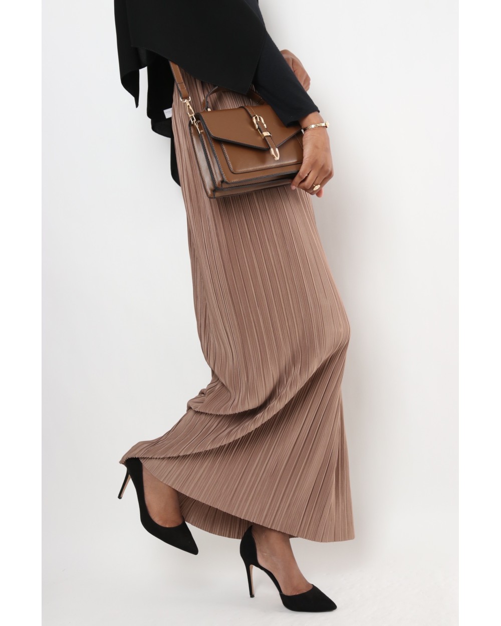 Jupe tube Julie plissée et soyeuse