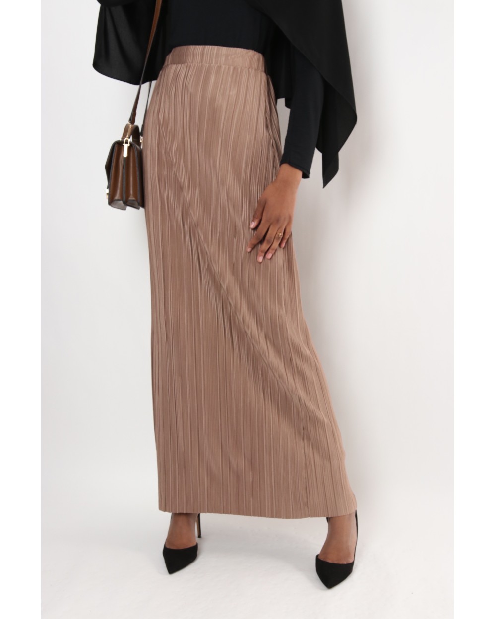 Jupe tube Julie plissée et soyeuse