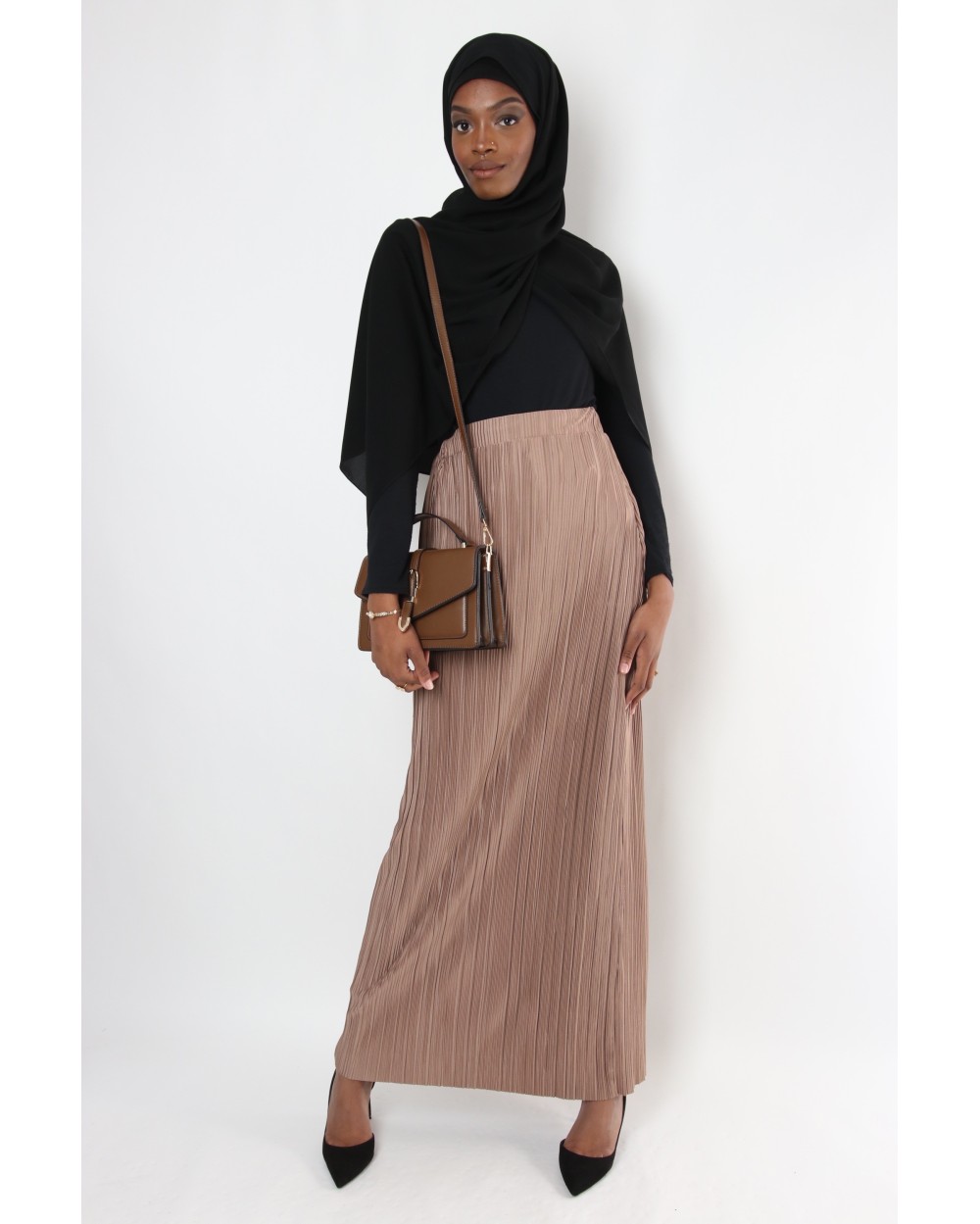 Jupe tube Julie plissée et soyeuse