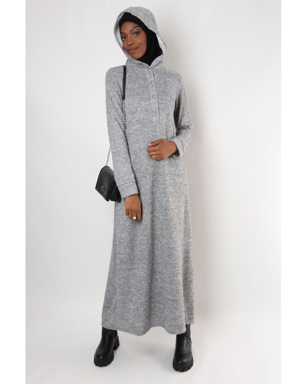 Rytali dress with hood and pockets