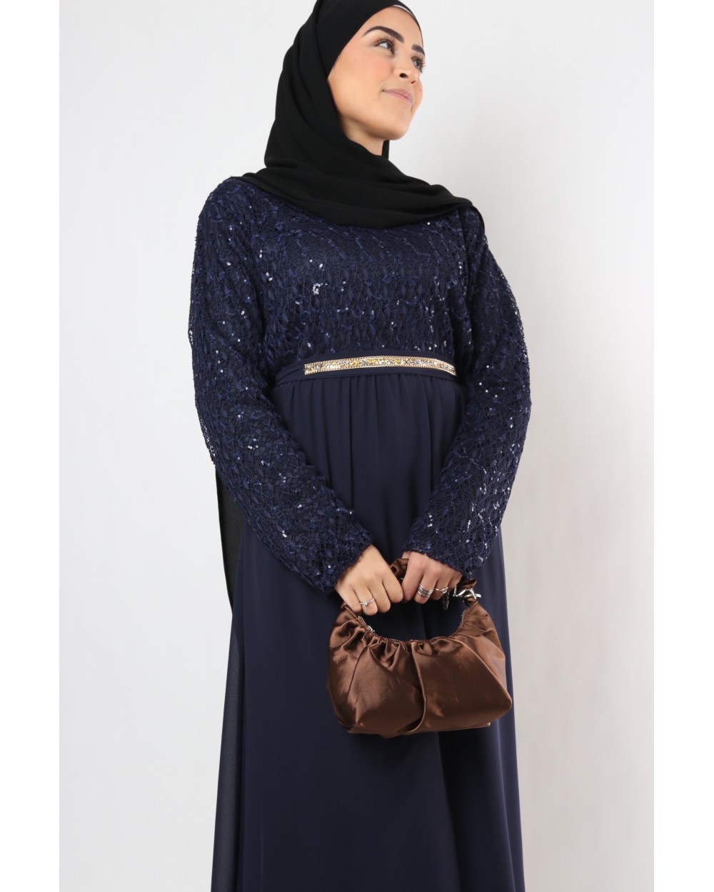 Rizlenne dress with sequin lace