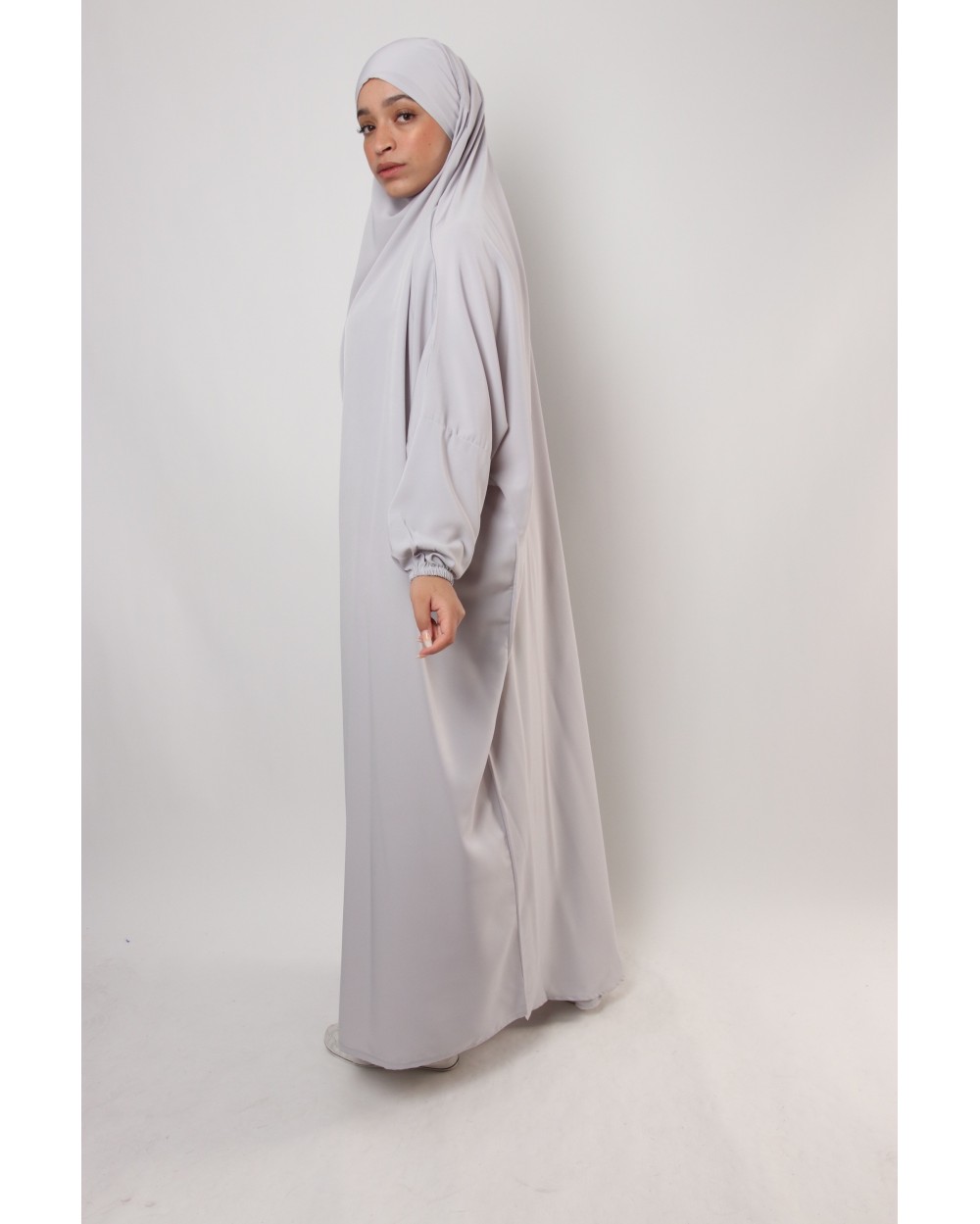 jilbab gris perle