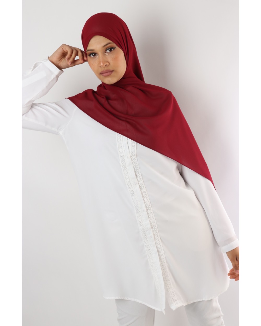 Hijab mousseline rectangle Nissa 175
