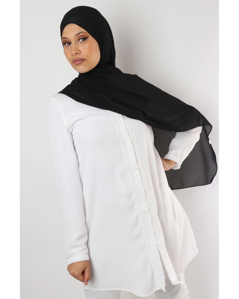 Hijab mousseline rectangle Nissa 175