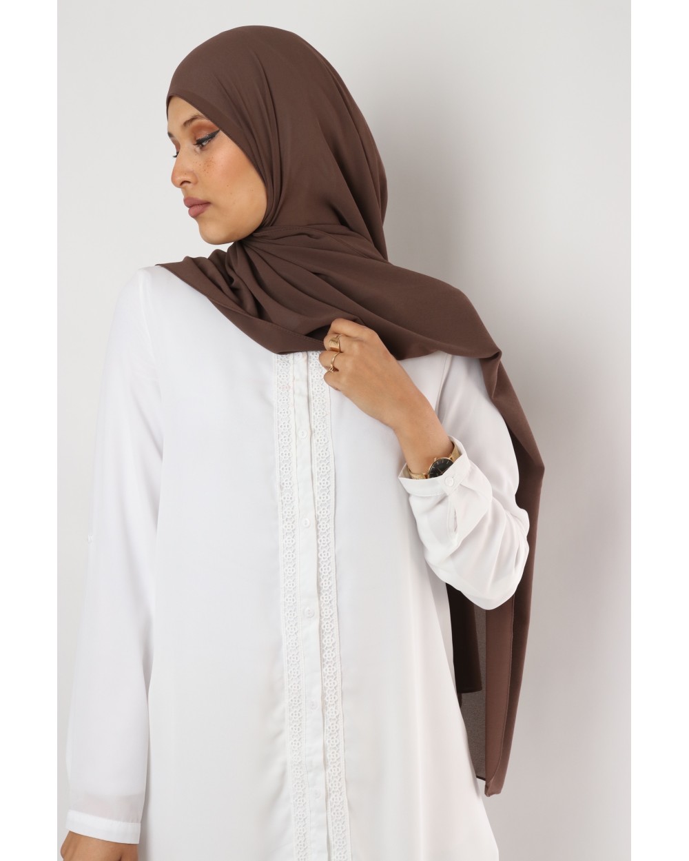 Hijab mousseline rectangle Nissa 175