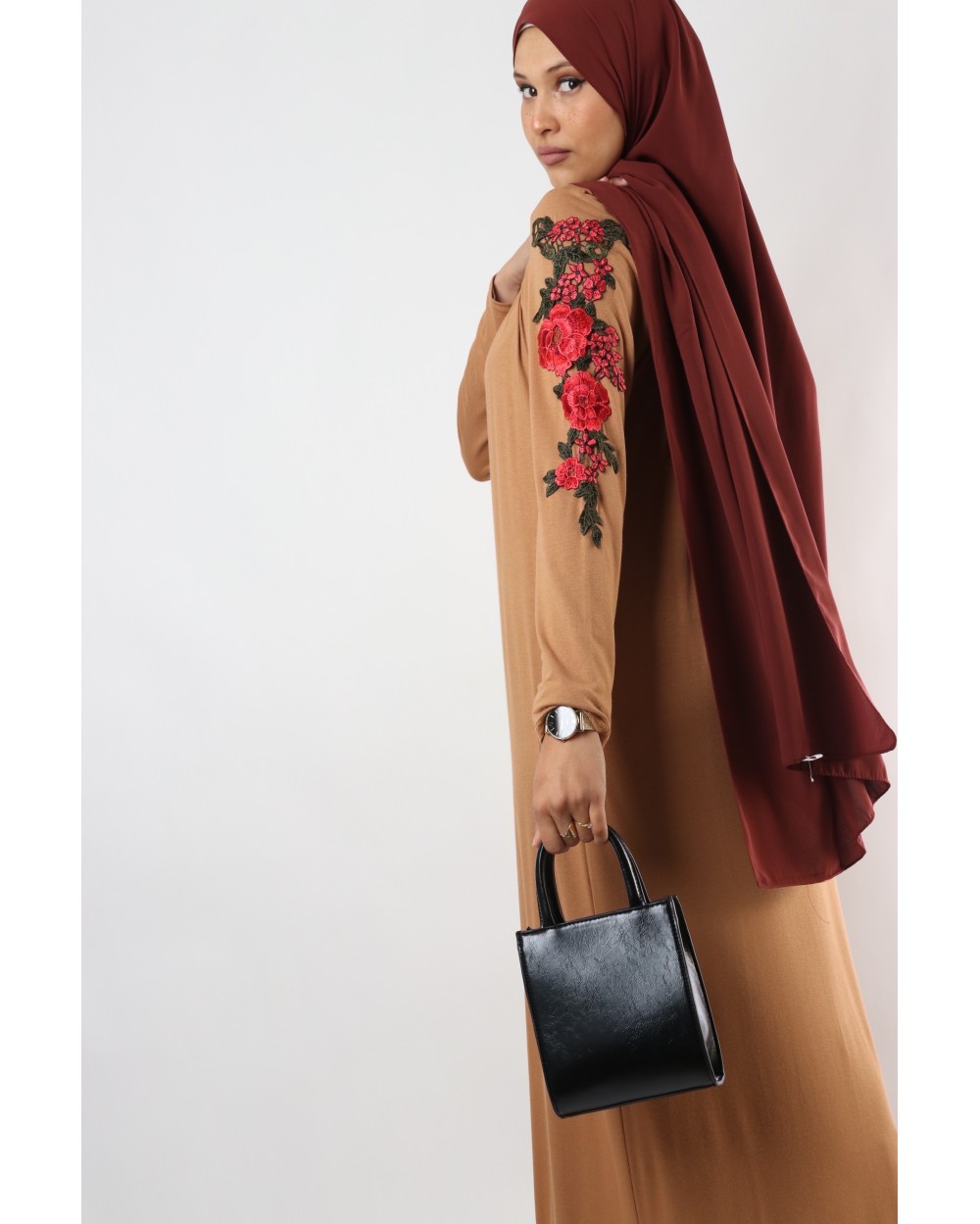 Robe longue Red Flowers