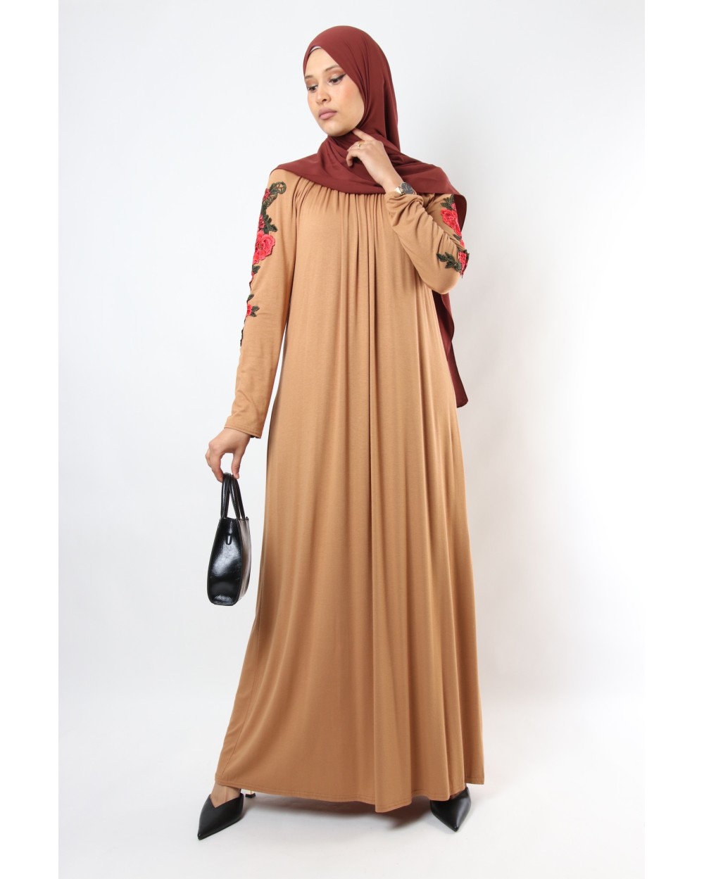 Robe longue Red Flowers