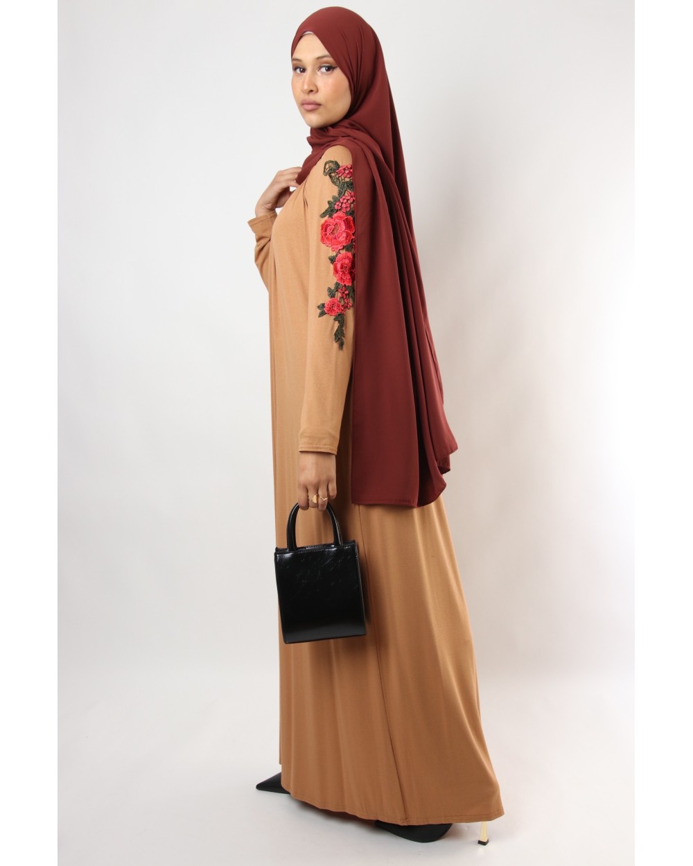 Red Flowers Long Dress