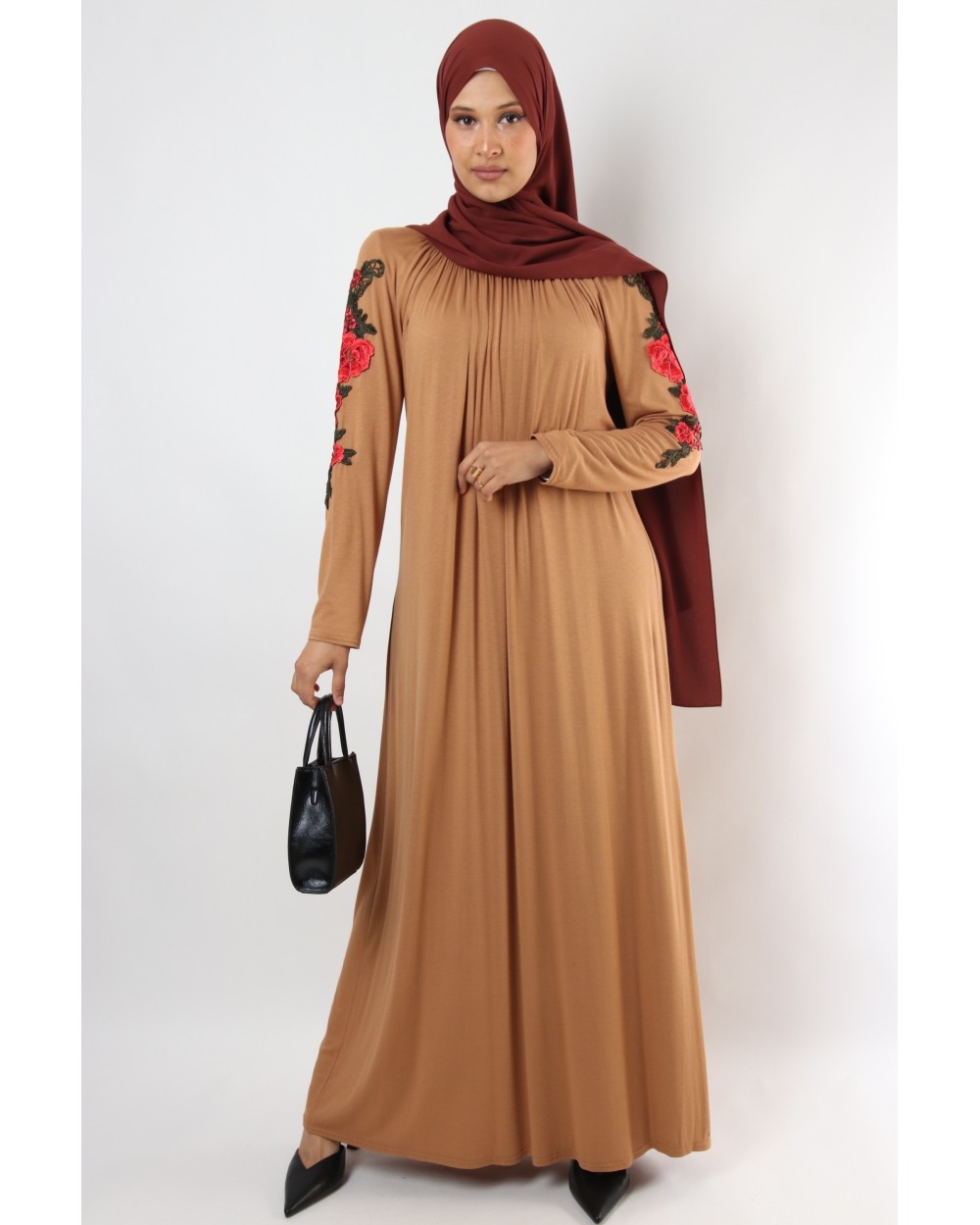 Robe longue Red Flowers