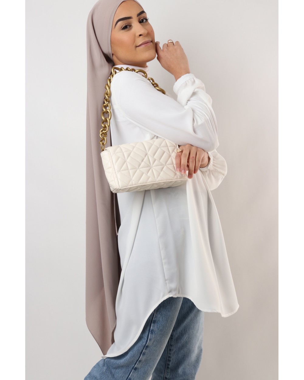 Tunique Chemisier Femme Coton Noir Plastron Brodé Fleurs Taille 36/38