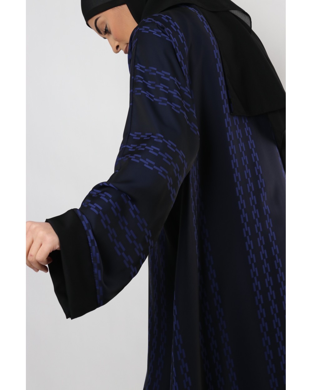 Abaya Kimono Nidha imprimée bleu