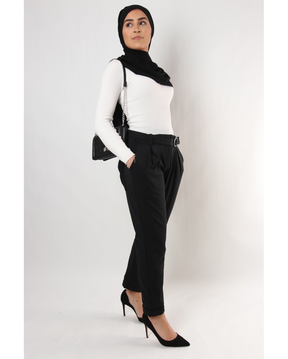 Straight black pants