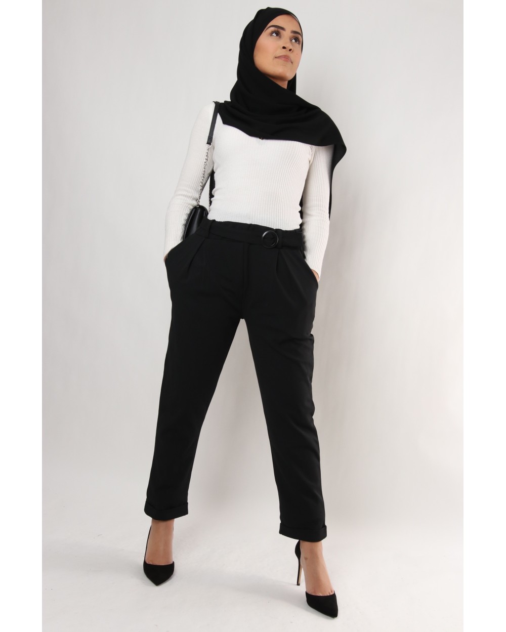 Straight black pants