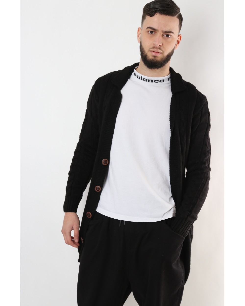 Long buttoned cardigan