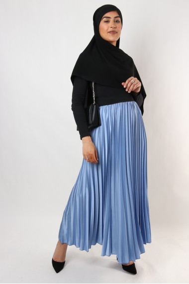 Satin pleated skirt