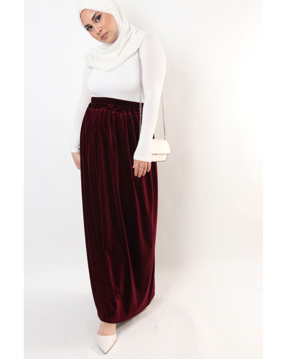 Jayna velvet flared skirt