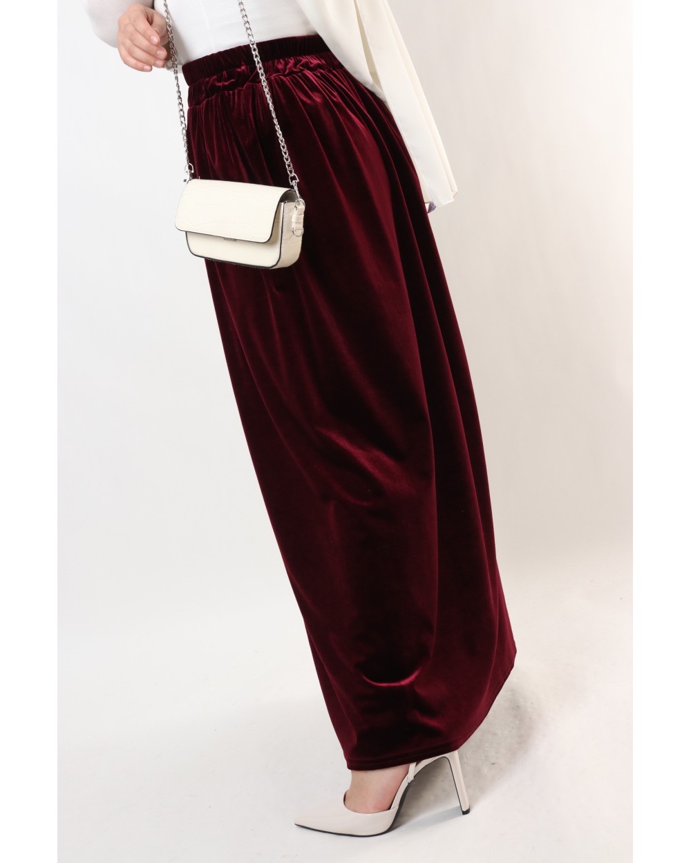 Jayna velvet flared skirt