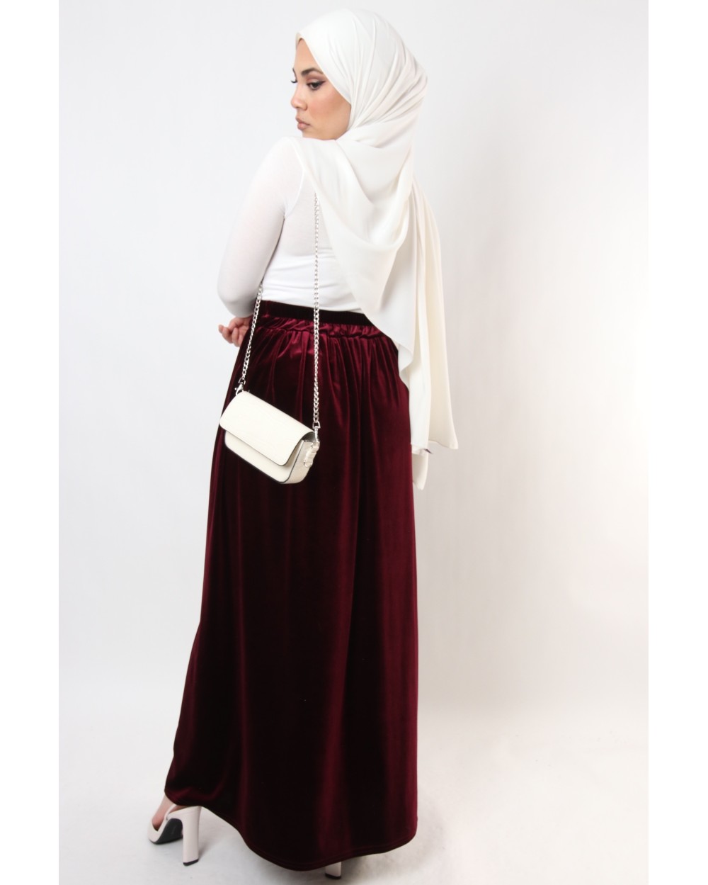Jayna velvet flared skirt
