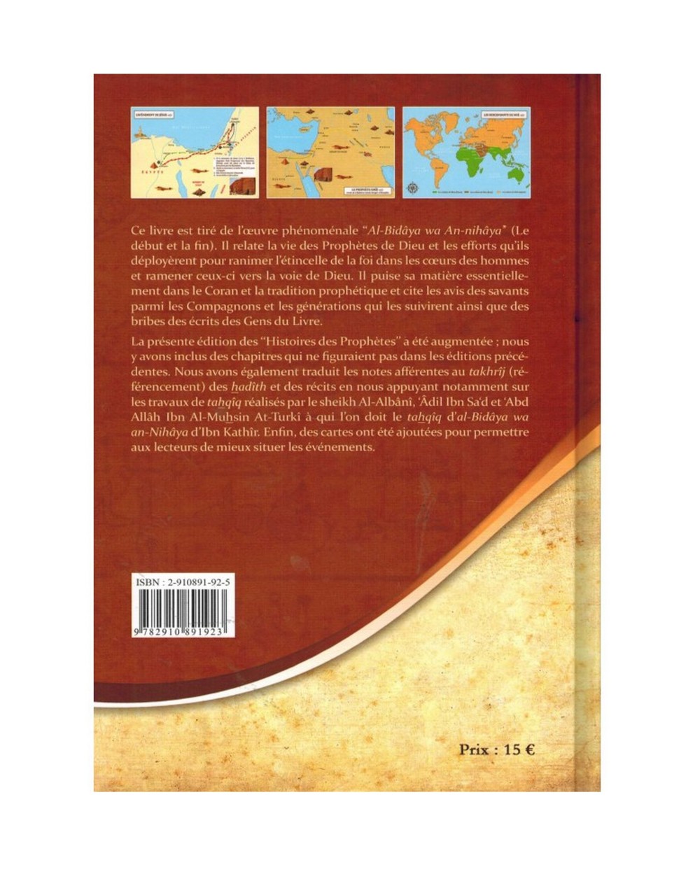 Les histoires des prophètes - Ibn-Kathir, format de poche