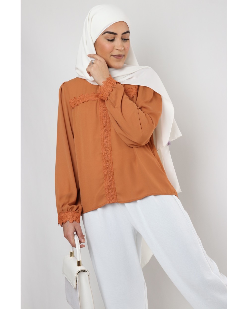 Camille blouse with puff sleeves