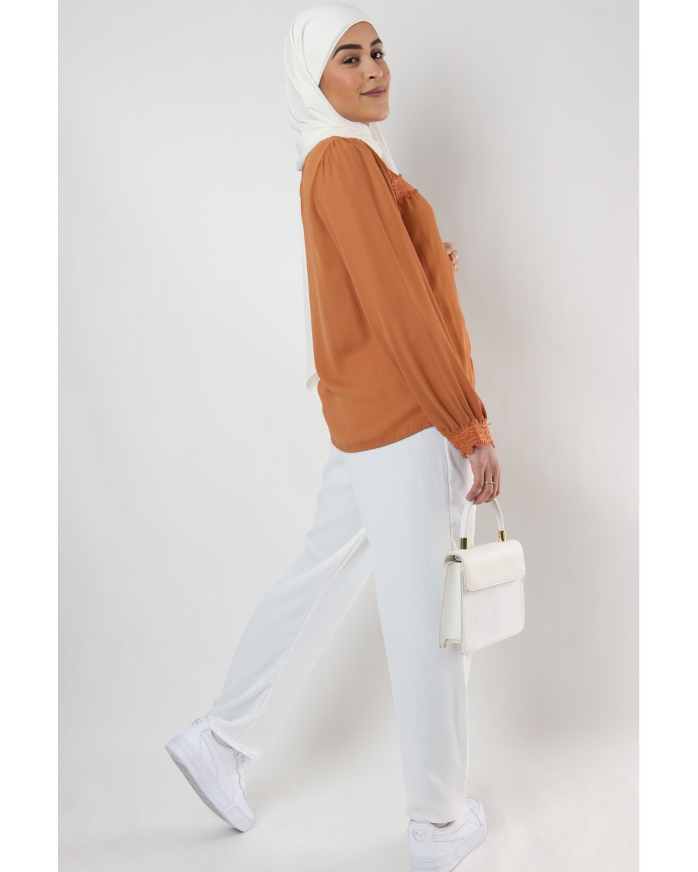 Camille blouse with puff sleeves