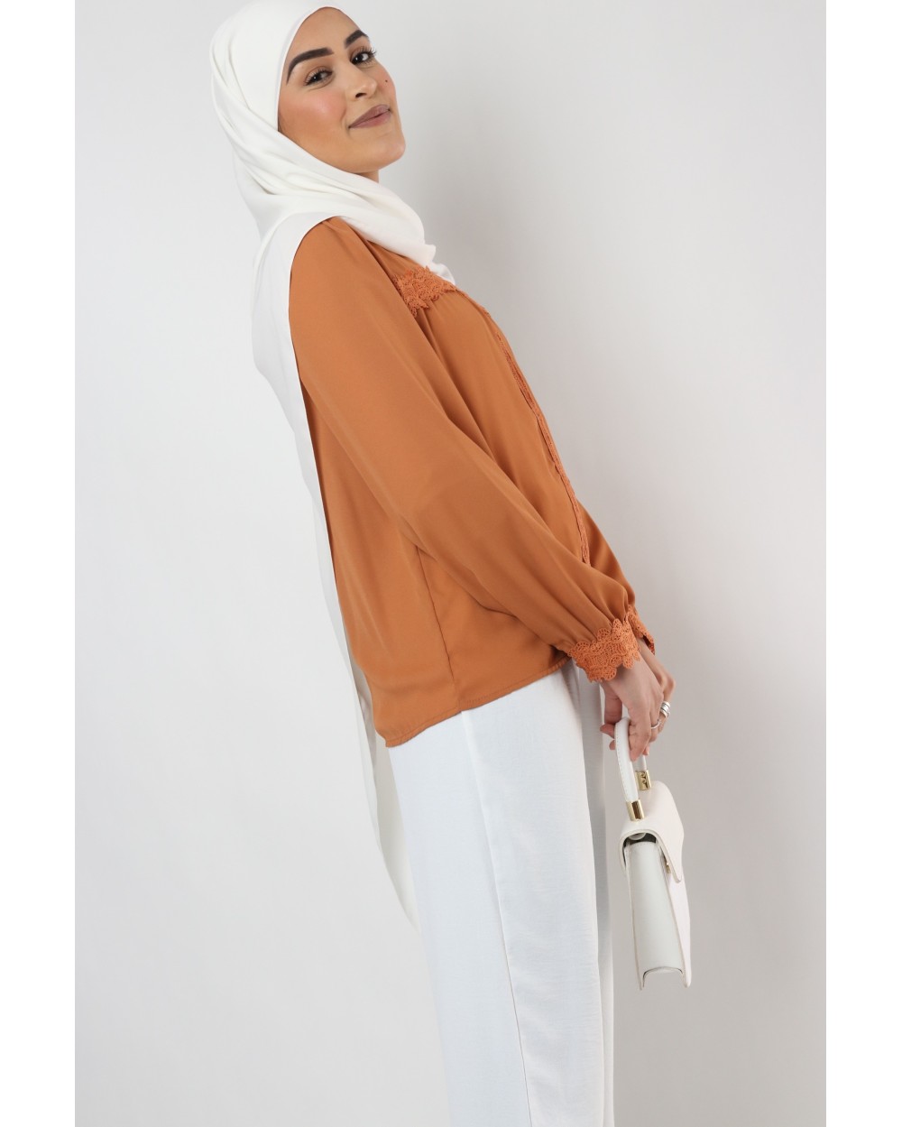 Camille blouse with puff sleeves