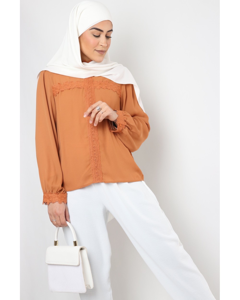 Camille blouse with puff sleeves