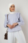 Muse striped blouse with ruffles