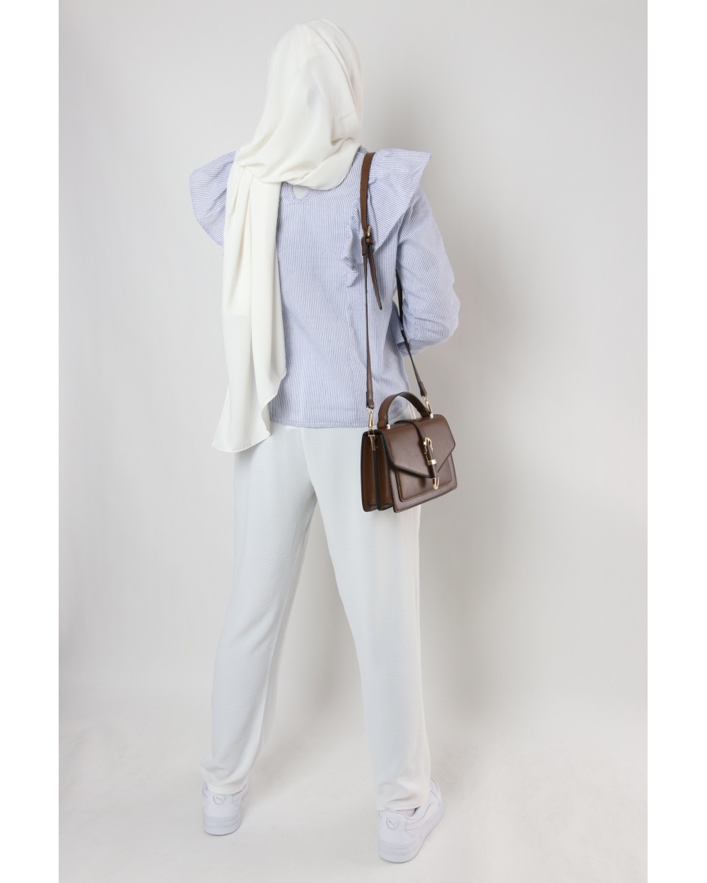 Muse striped blouse with ruffles