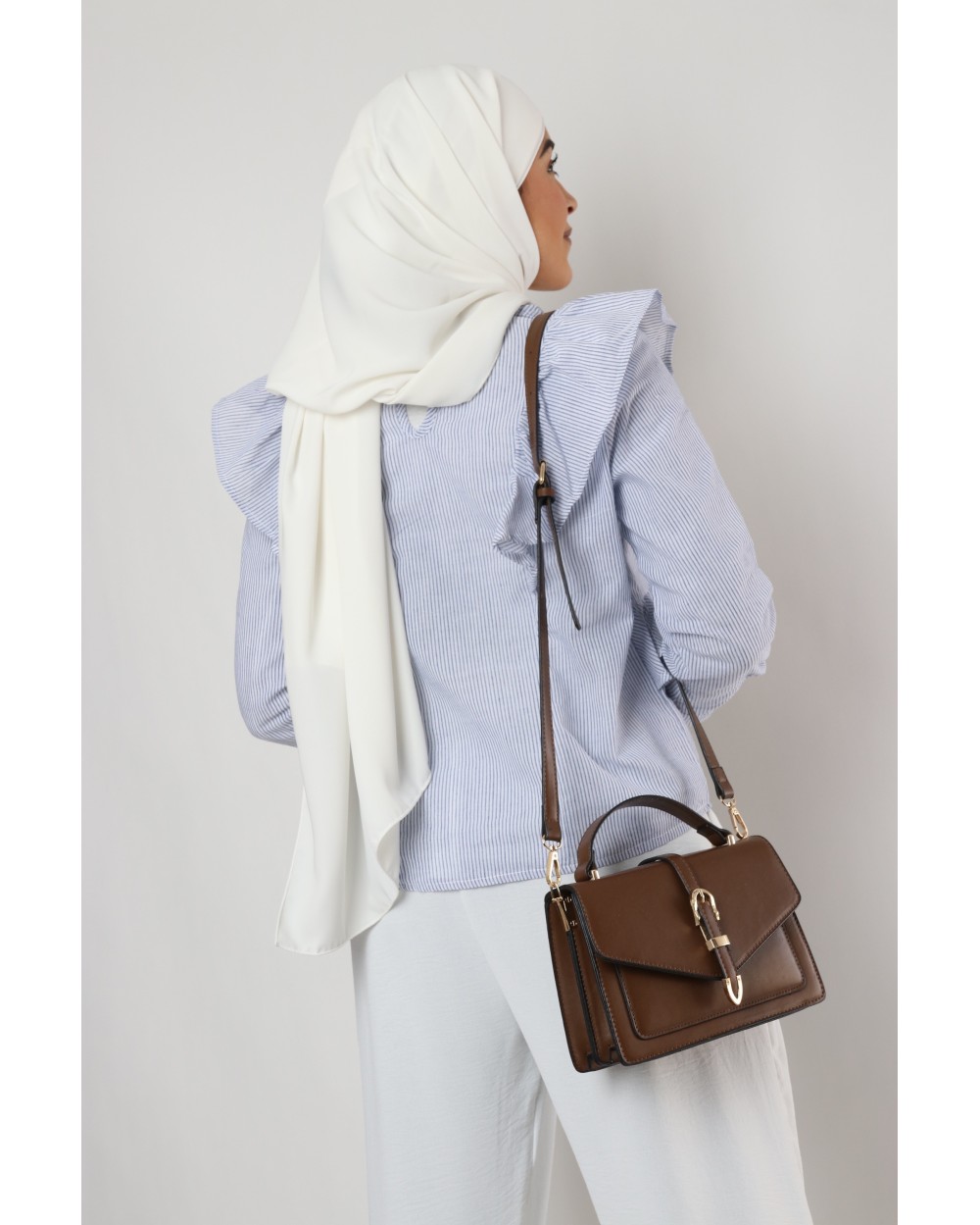 Muse striped blouse with ruffles