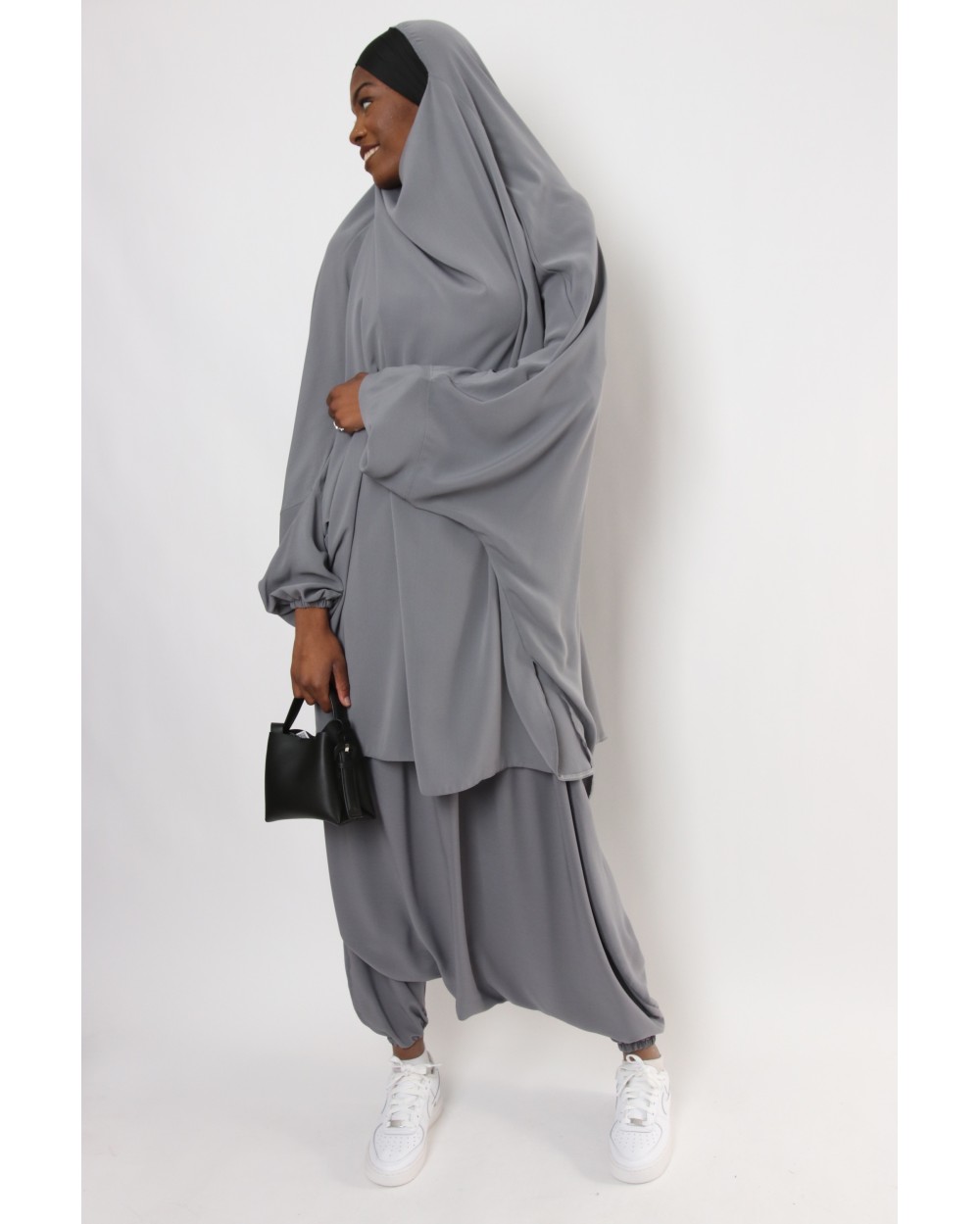 Jilbab bandeau croisé lycra et sarouel