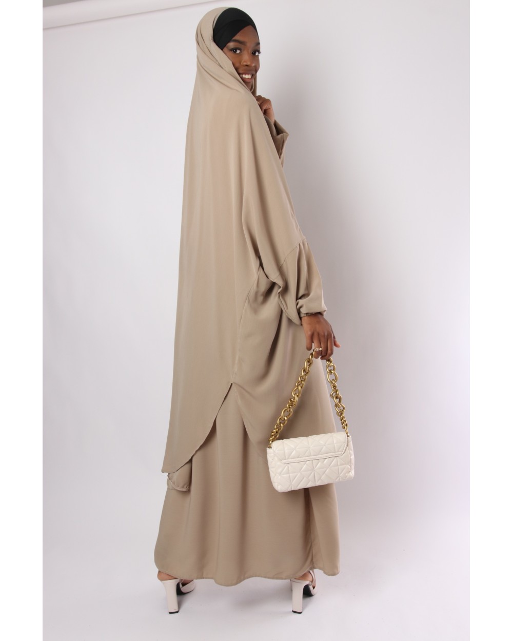 Jilbab crossed headband lycra and skirt