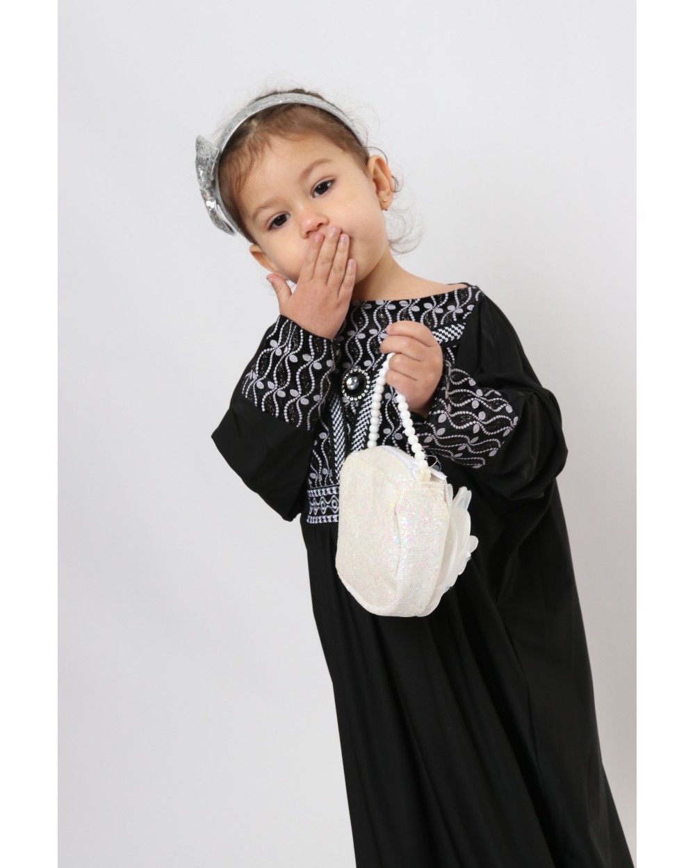 Silver abaya line pattern