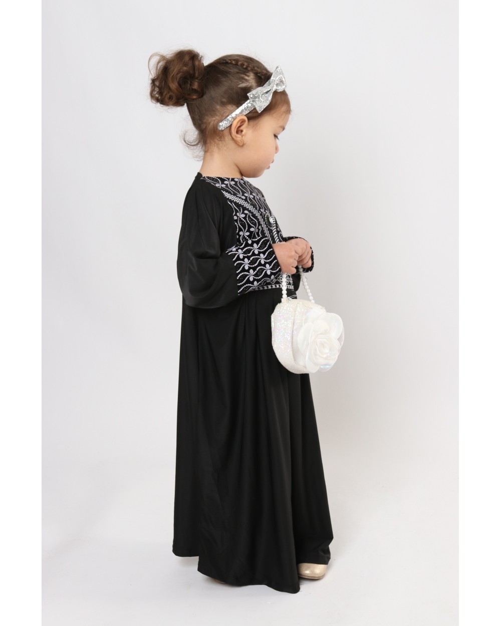 Silver abaya line pattern