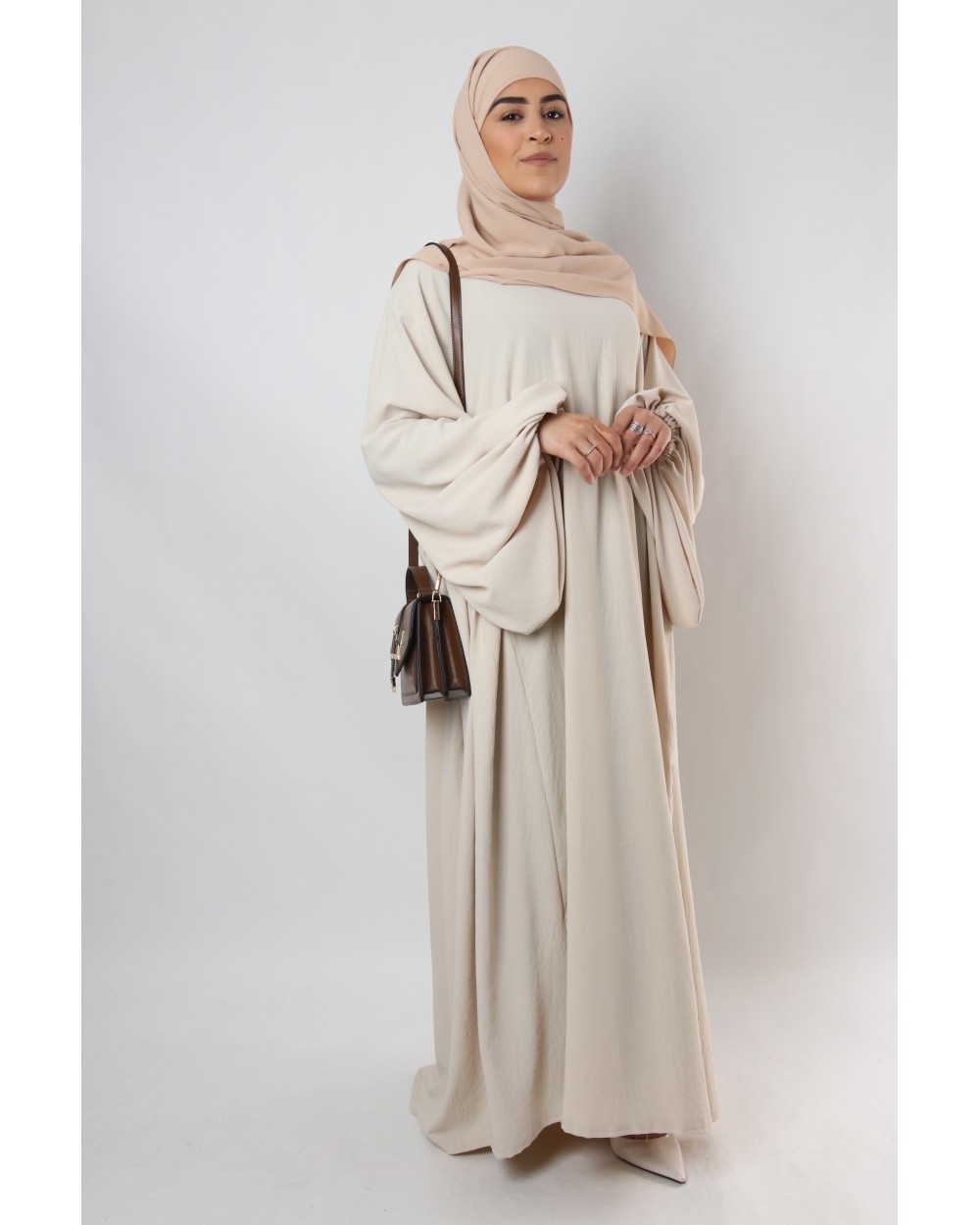 Abaya Jazz puff sleeves long flared 