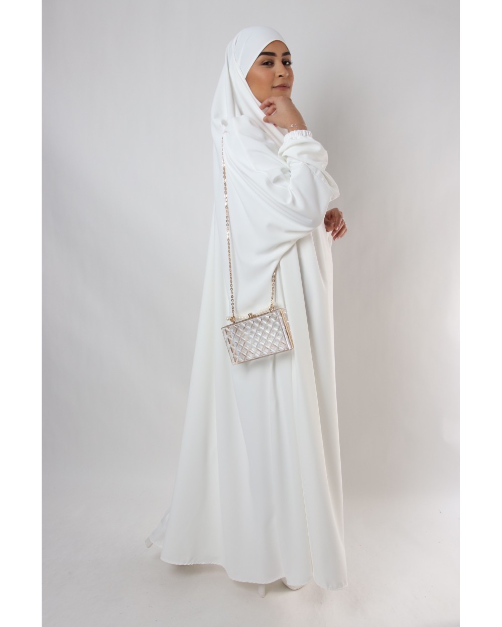 Jilbab une pièce blanc