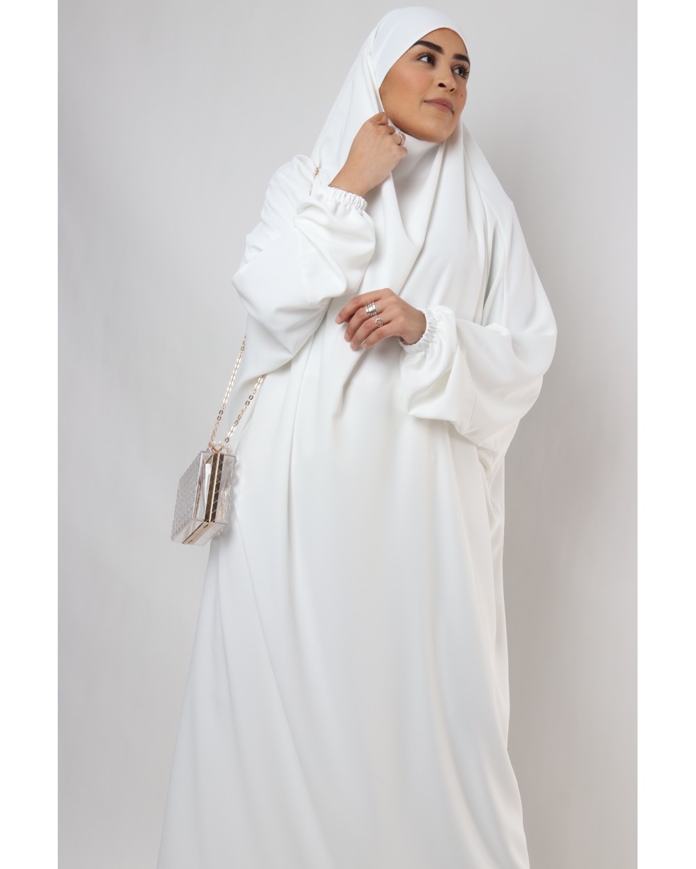 Jilbab une pièce blanc