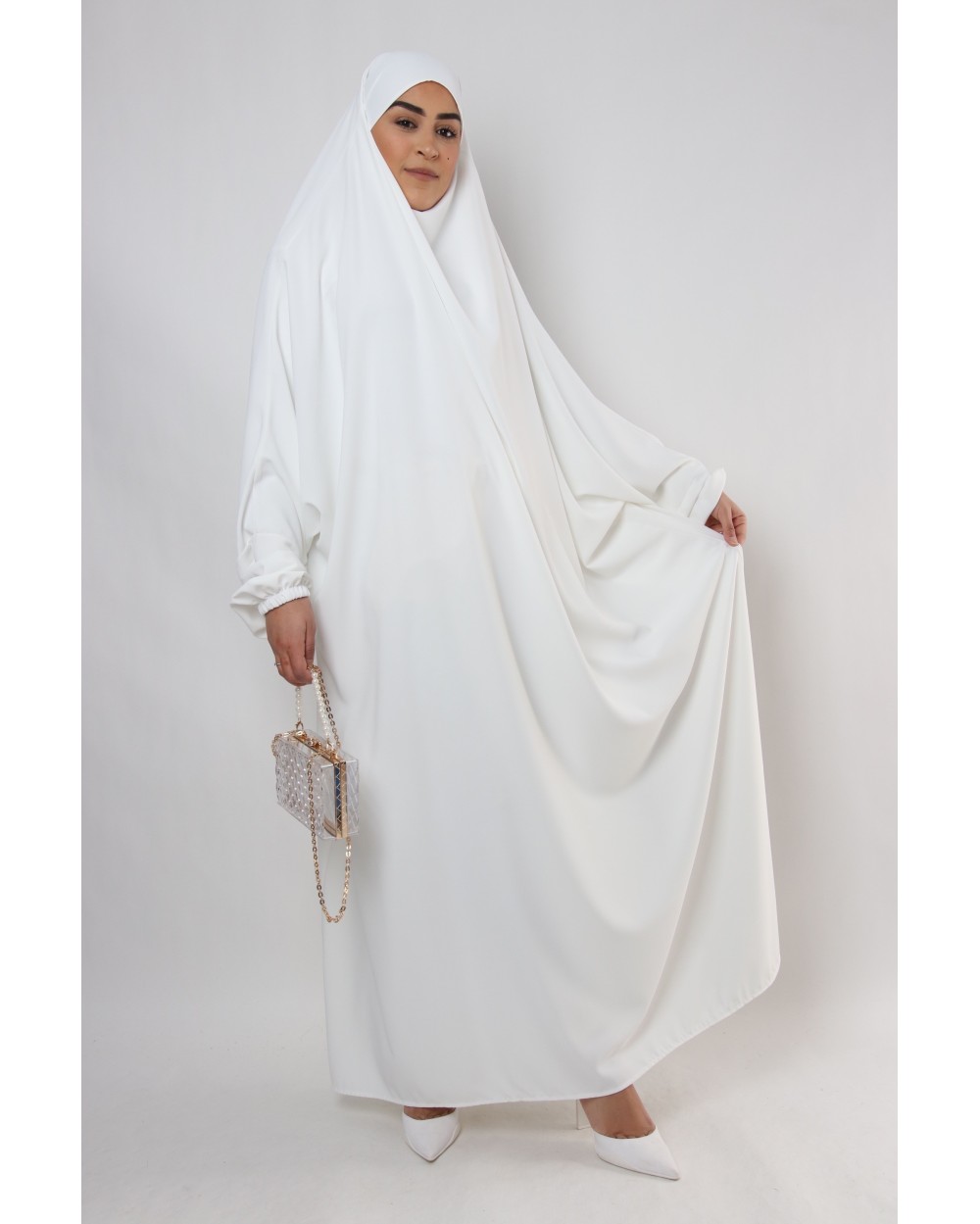 Jilbab une pièce blanc