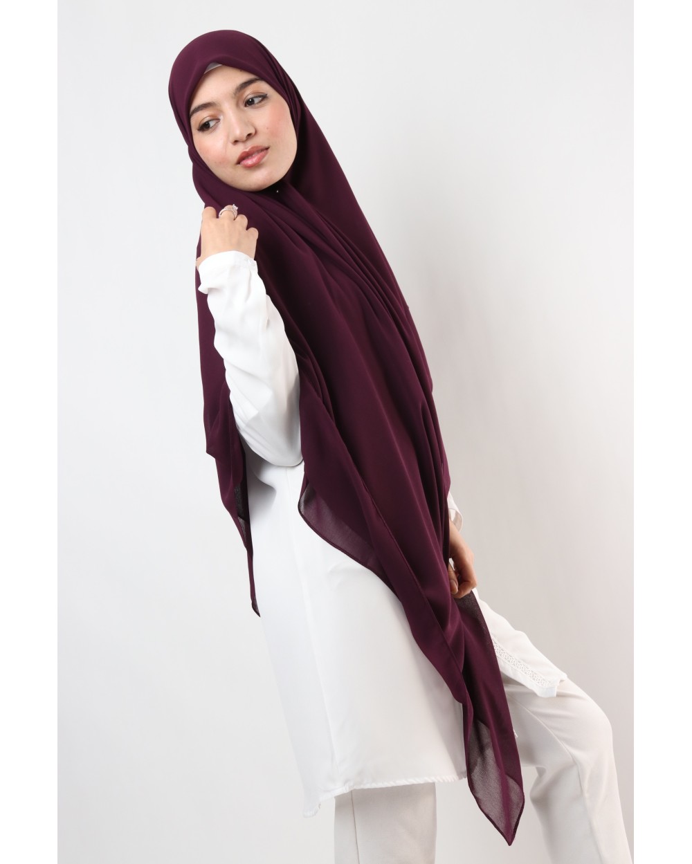Hijab mousseline carré Nissa 150cm
