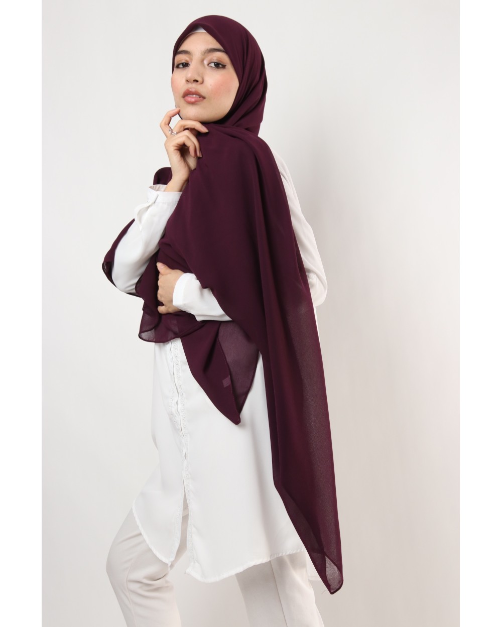 Hijab mousseline carré Nissa 150cm
